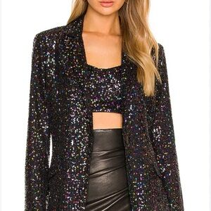 Milly Confetti Sequin Fitted Blazer